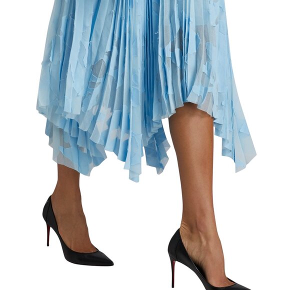 JASON WU COLLECTION Asymmetric pleated devoré-chiffon midi dress Size 6 NEW - Picture 9 of 13
